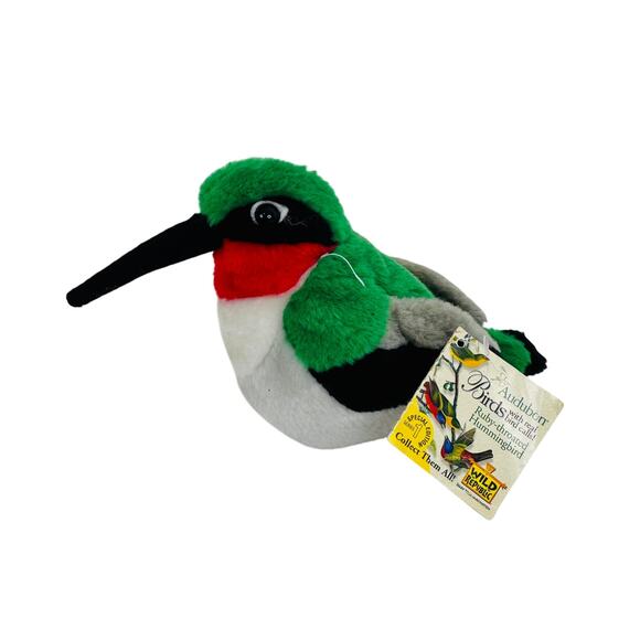 Wild Republic Audubon Birds Ruby-Throated  8" Hummingbird With Sound w/Tags - Picture 1 of 6